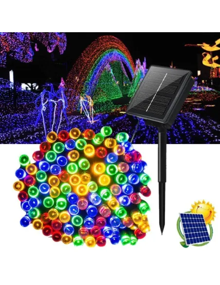 Set 5 x instalatie solara 100 LED, culoare multicolor