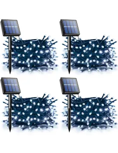 Set 4 x Instalatie solara 100 LED, 10 m,  diverse culori