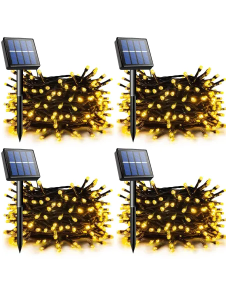 Set 4 x Instalatie solara 100 LED, 10 m,  diverse culori