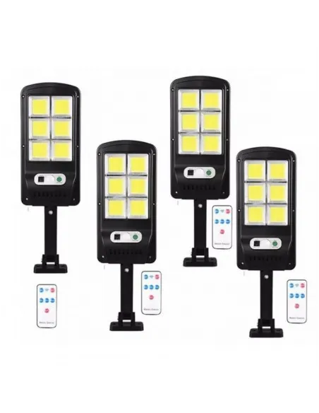 Set 5 x Lampa solara cu 6 celule, LED-uri COB si telecomanda