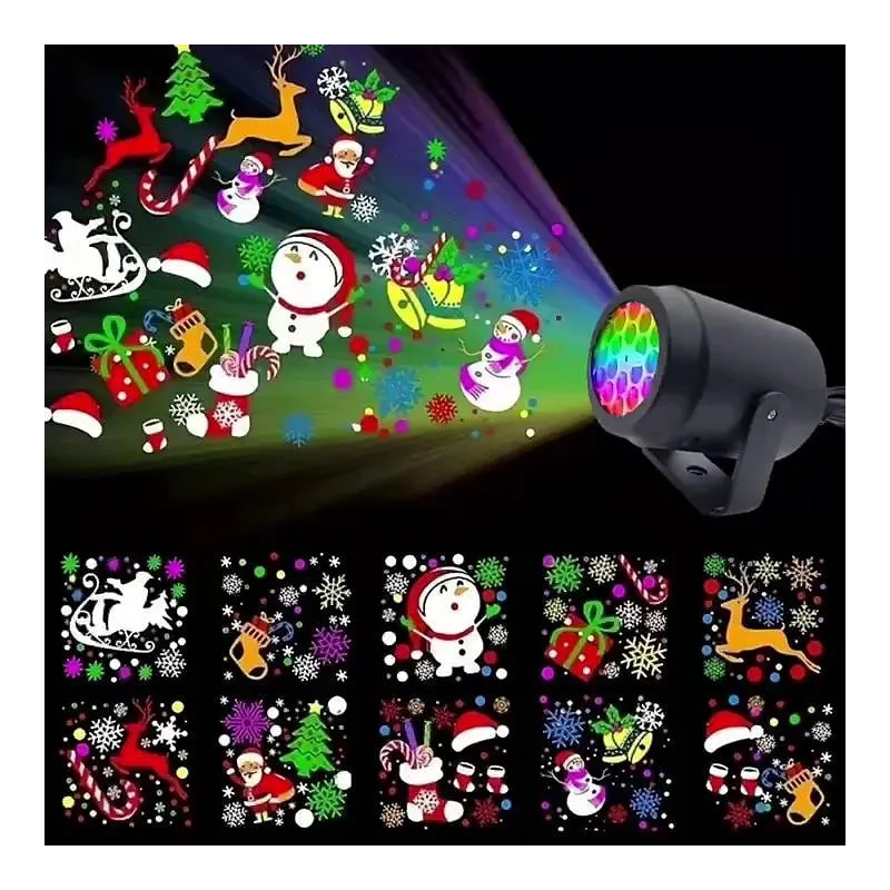 Proiector led cu figurine de Craciun