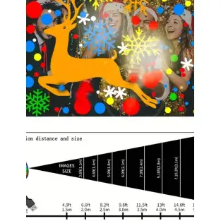 Proiector led cu figurine de Craciun 2
