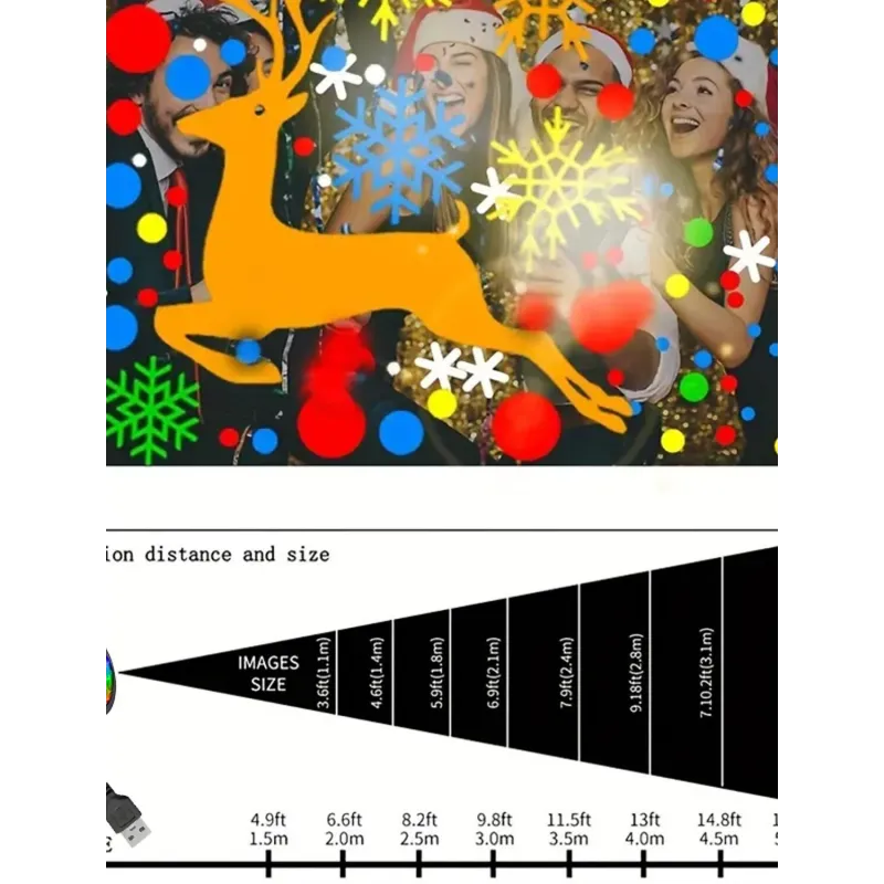 Proiector led cu figurine de Craciun