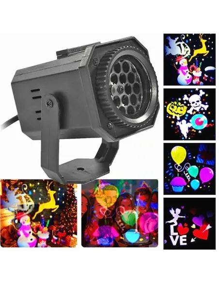 Proiector led cu figurine de Craciun