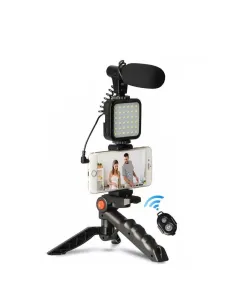 Trepied cu microfon si lumina pentru video, Kit AY-49