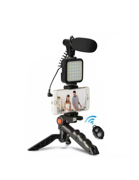 Trepied cu microfon si lumina pentru video, Kit AY-49