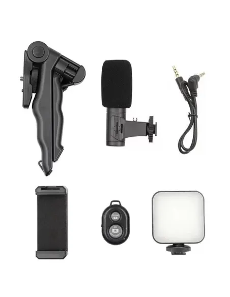 Trepied cu microfon si lumina pentru video, Kit AY-49
