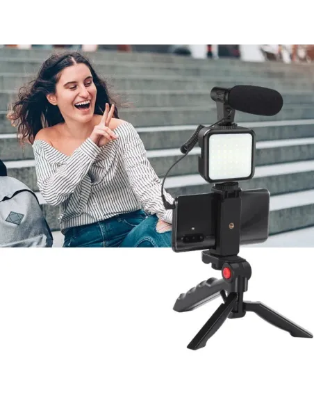 Trepied cu microfon si lumina pentru video, Kit AY-49