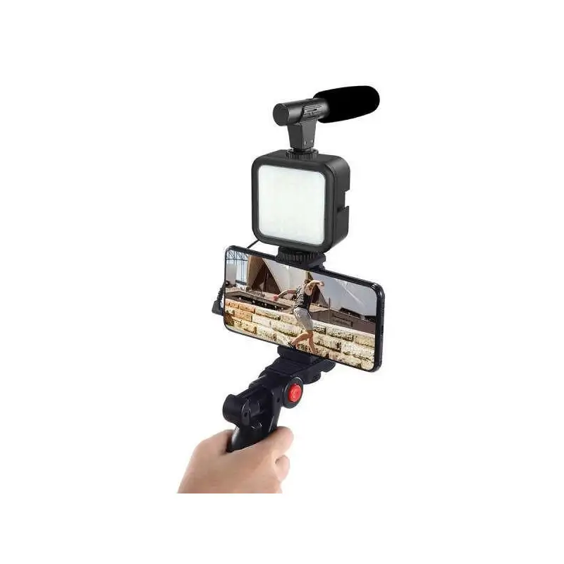 Trepied cu microfon si lumina pentru video, Kit AY-49