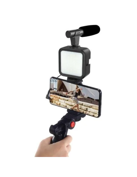 Trepied cu microfon si lumina pentru video, Kit AY-49