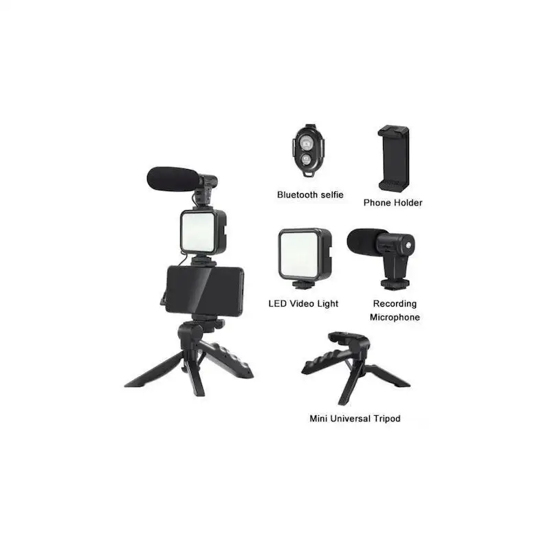 Trepied cu microfon si lumina pentru video, Kit AY-49