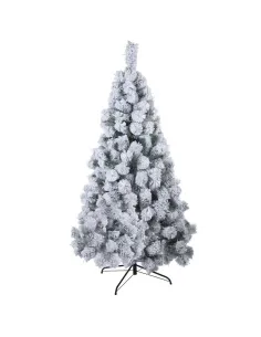 Brad artificial cu aspect nins, 120cm, deluxe, zapada, suport metalic inclus
