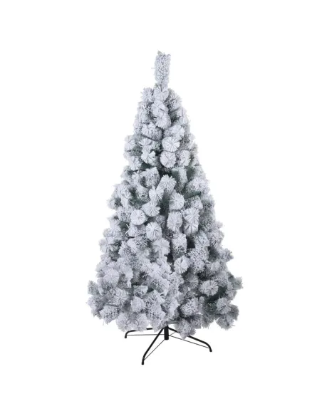 Brad artificial cu aspect nins, 120cm, deluxe, zapada, suport metalic inclus