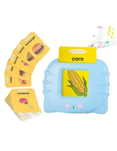 Set invatare cuvinte engleză – Jucărie educativa audio, 114 flash carduri (228 cuvinte), pentru copii 2+ ani, culoare albastră 2