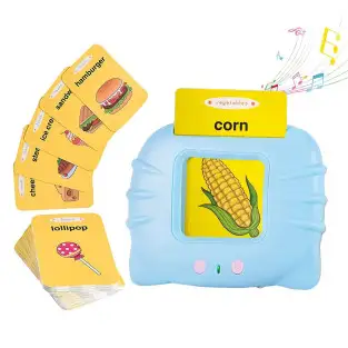 Set invatare cuvinte engleză – Jucărie educativa audio, 114 flash carduri (228 cuvinte), pentru copii 2+ ani, culoare albastră 2