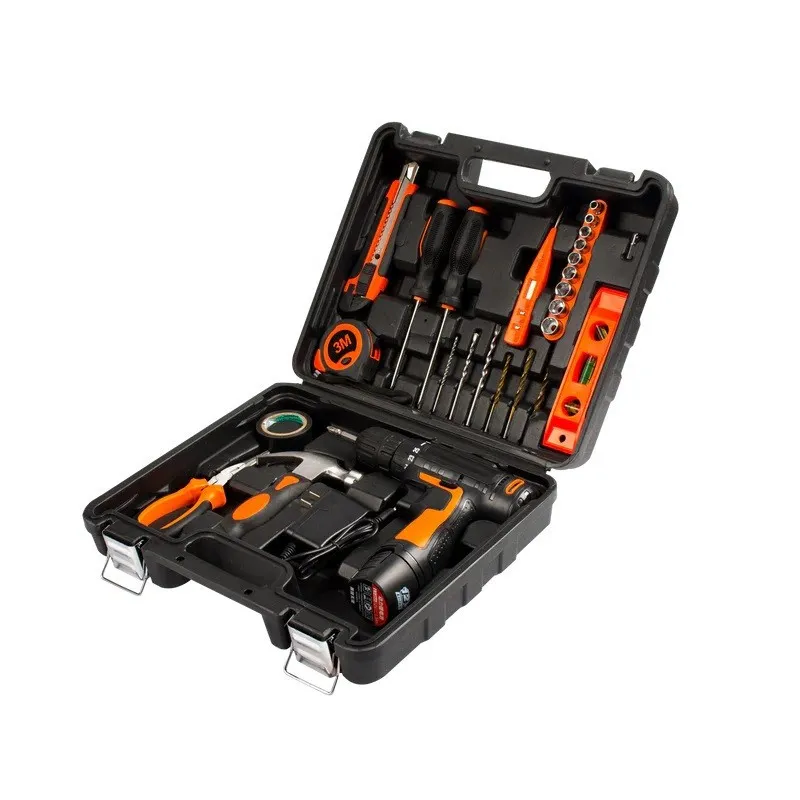 Bormasina electrica Dasgut cu 2 acumulatori, incarcator si 17 accesorii, 12 v