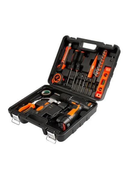 Bormasina electrica Dasgut cu 2 acumulatori, incarcator si 17 accesorii, 12 v