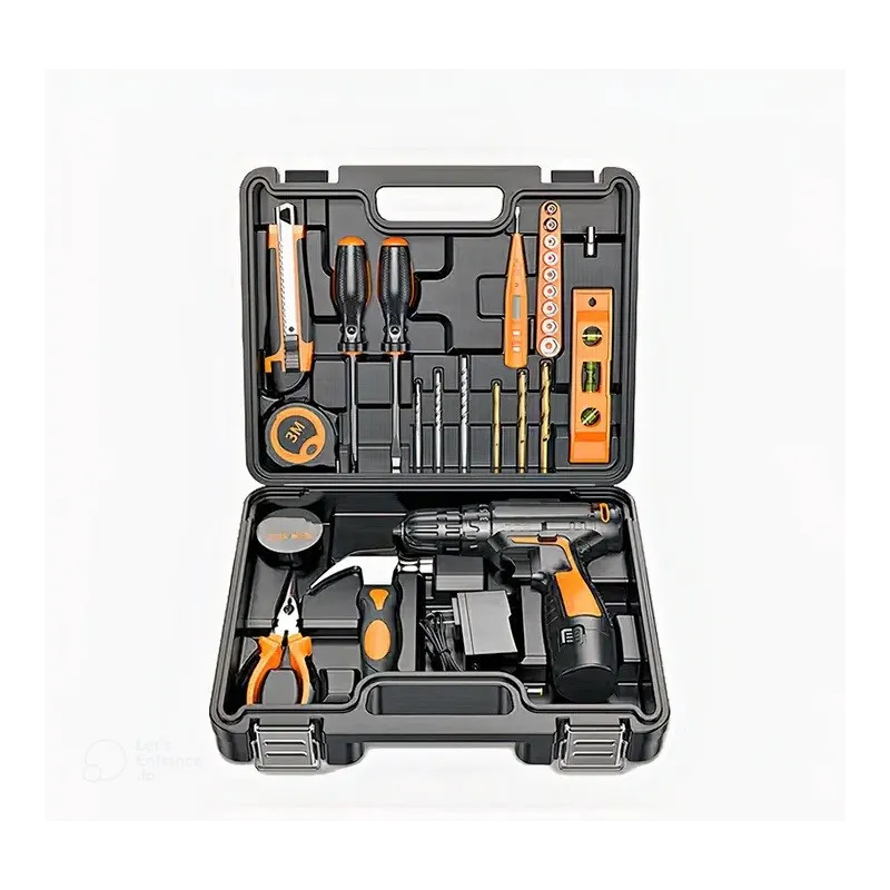 Bormasina electrica Dasgut cu 2 acumulatori, incarcator si 17 accesorii, 12 v