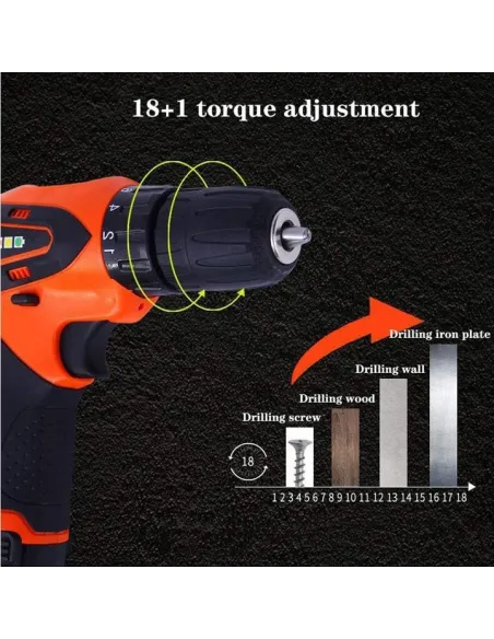 Bormasina electrica Dasgut cu 2 acumulatori, incarcator si 17 accesorii, 12 v