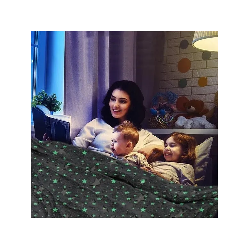 Pătură magică, pufoasa, care strălucește în întuneric