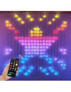 Instalatie perdea led 3x2 m , smart rgb 400 led cu cod QR, aplicatie control telefon 2