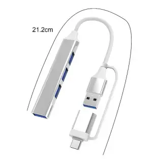 Adaptor pentru transfer de date tip C-usb si splitter cu 4 porturi USB 2