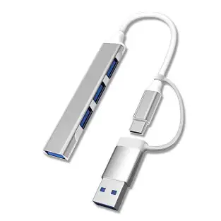 Adaptor pentru transfer de date tip C-usb si splitter cu 4 porturi USB