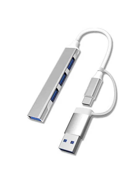 Adaptor pentru transfer de date tip C-usb si splitter cu 4 porturi USB