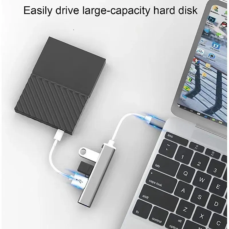 Adaptor pentru transfer de date tip C-usb si splitter cu 4 porturi USB