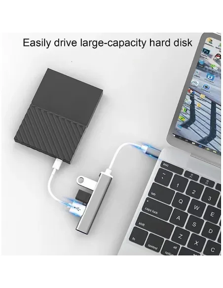 Adaptor pentru transfer de date tip C-usb si splitter cu 4 porturi USB