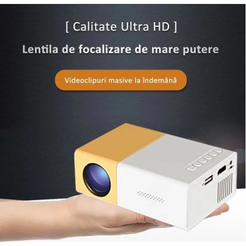 Videoproiector mini portabil 1080 Full Hd Model YG-300
