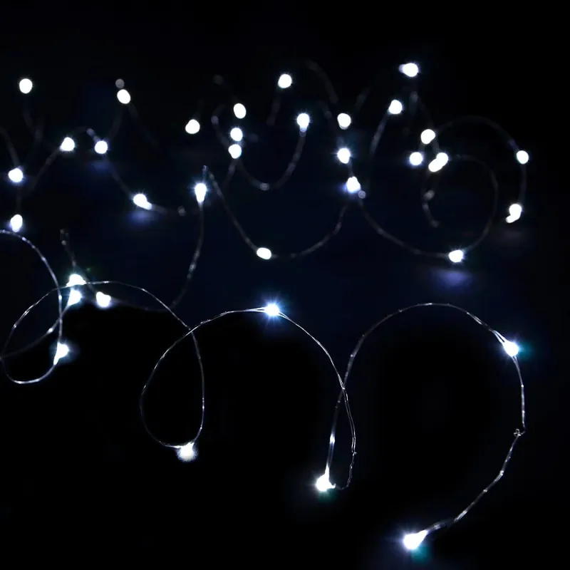 Instalatie solara, fir cupru liniara 5m 50 led-uri cu baterii