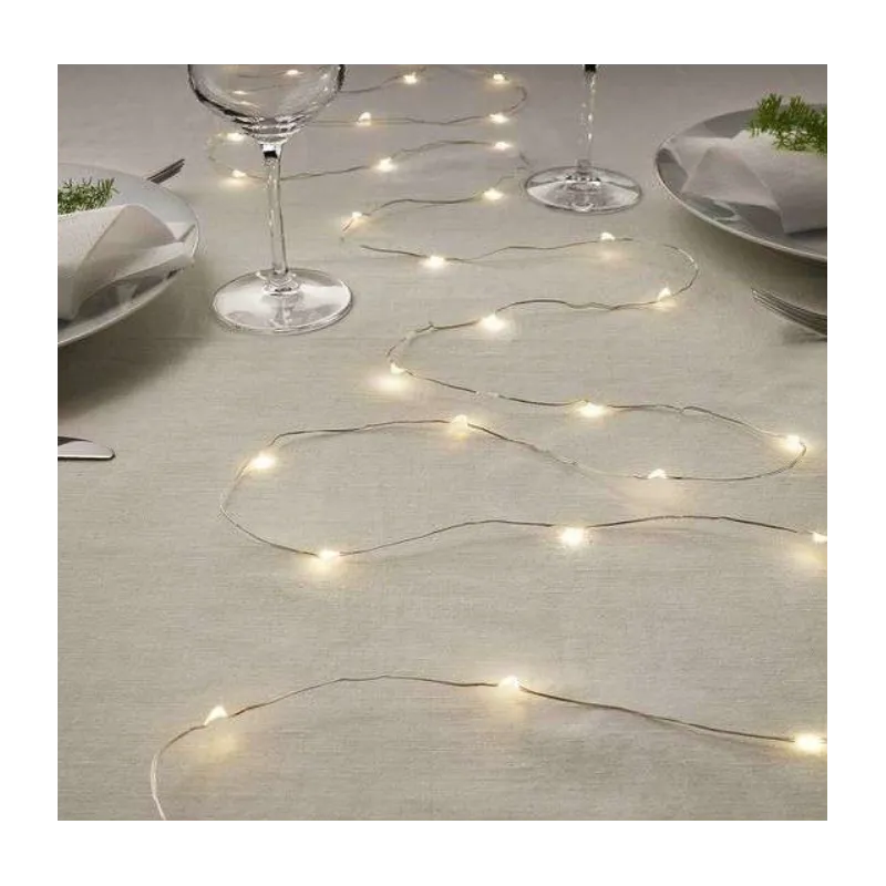 Instalatie solara, fir cupru liniara 5m 50 led-uri cu baterii