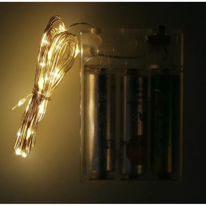 Instalatie solara, fir cupru liniara 5m 50 led-uri cu baterii