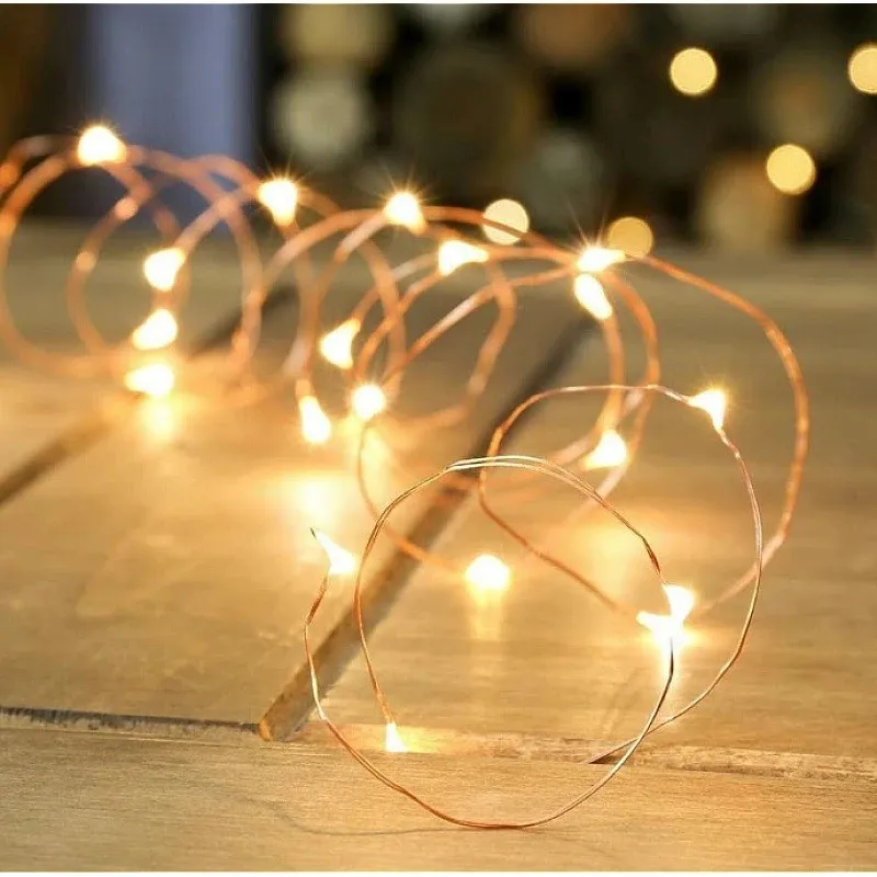 Instalatie solara, fir cupru liniara 5m 50 led-uri cu baterii