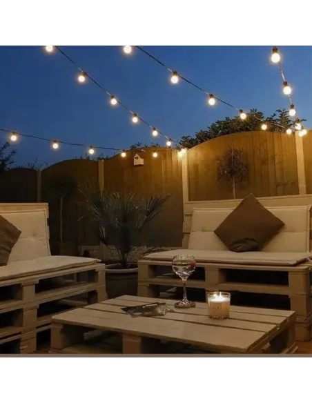 Ghirlanda luminoasa exterior, 10 becuri, tubulare incluse, 10 m