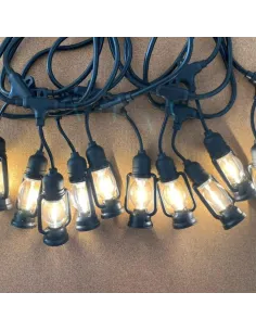 Ghirlanda luminoasa exterior, 10 becuri, 10 m  tip felinar incluse