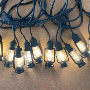 Ghirlanda luminoasa exterior, 10 becuri, 10 m tip felinar incluse