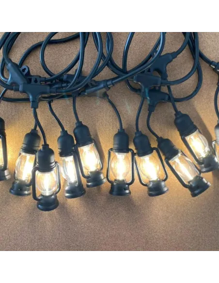 Ghirlanda luminoasa exterior, 10 becuri, 10 m  tip felinar incluse