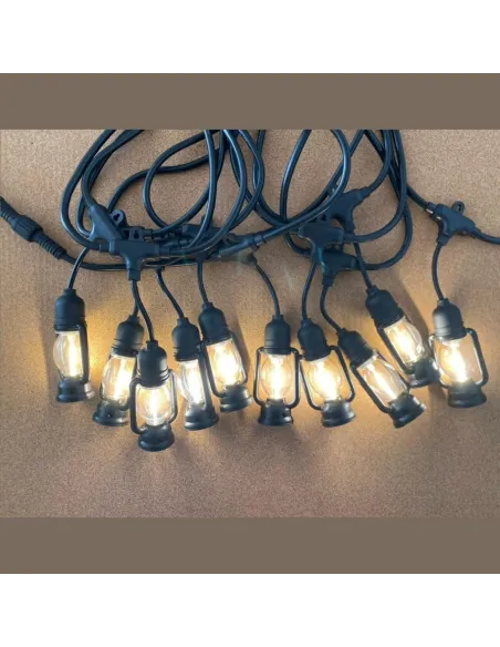 Ghirlanda luminoasa exterior, 10 becuri, 10 m  tip felinar incluse