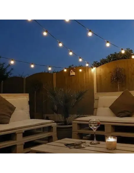 Ghirlanda luminoasa exterior, 10 becuri, 10 m  tip felinar incluse