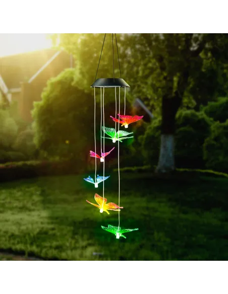 Lampa solara tip model fluture cu led rgb