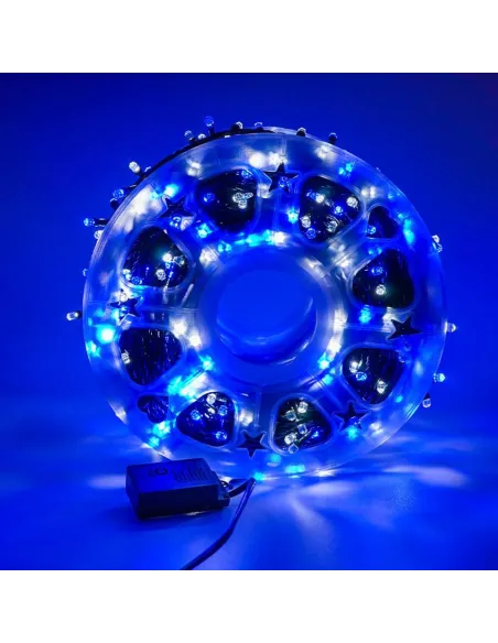 Instalatie LED tip rola, lungime 100m, cu 480 led mare tip diamant, IP 44, 8 jocuri de lumini