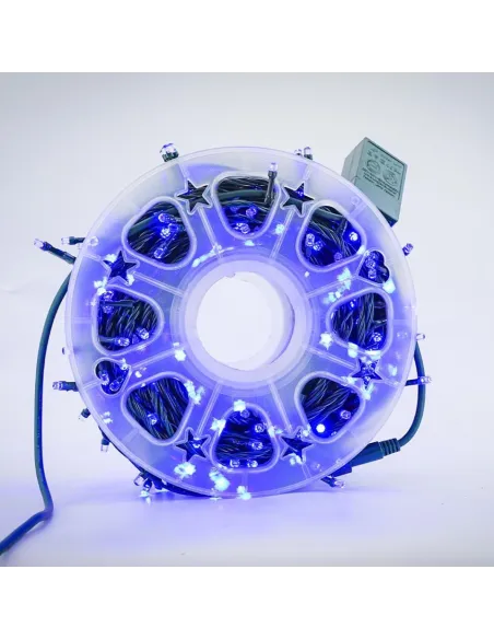 Instalatie LED sir 50m, cu 240 led mare tip diamant, IP 44, 8 jocuri de lumini