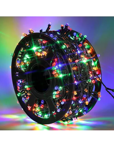 Instalatie LED sir 50m, cu 240 led mare tip diamant, IP 44, 8 jocuri de lumini