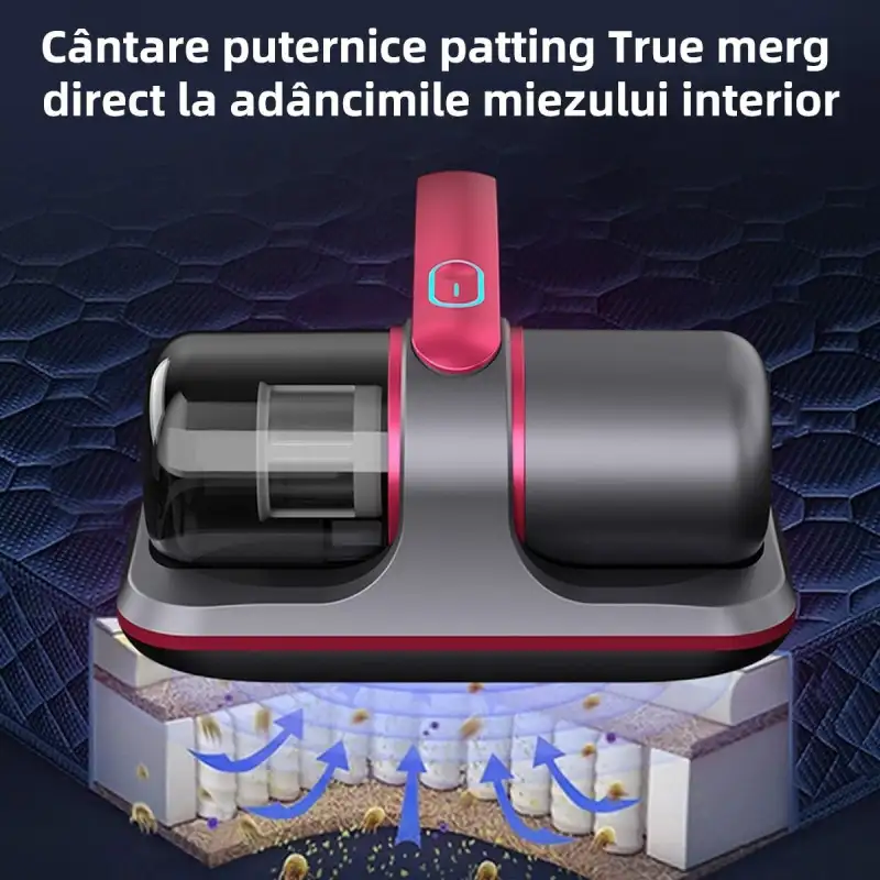 Aspirator antiacarieni pentru pat, lampa UV, portabil, zgomot redus, putere 100 w