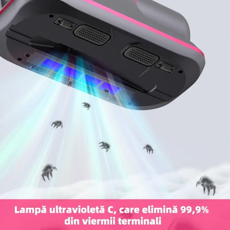 Aspirator antiacarieni pentru pat, lampa UV, portabil, zgomot redus, putere 100 w