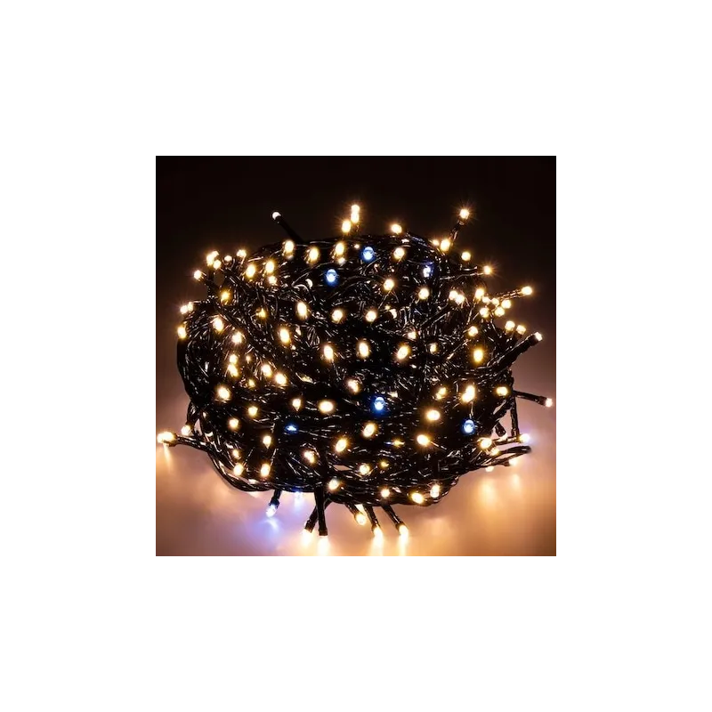 Instalatie Led tip sir de Craciun, 81.5 metri, 500 LED-uri cu flash, diverse culori, interconectabila