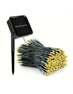 Instalatie solara 300 LED cu panou solar si controler, lungime 30 metri, alb cald