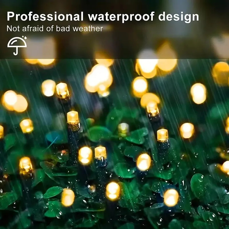 2x Instalatie solara 300 LED cu panou solar si controler, lungime 30 metri, alb cald